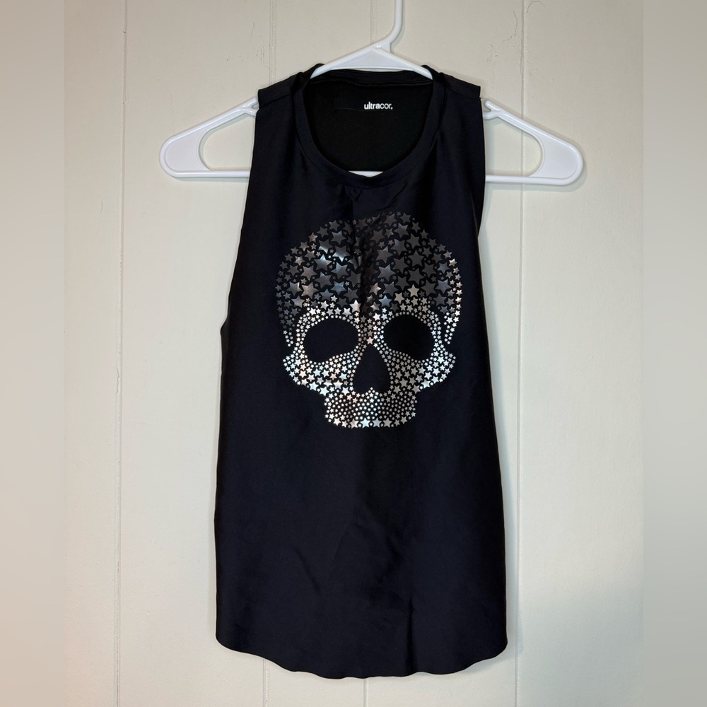 ultracor Black Tank with Silver Star Skull